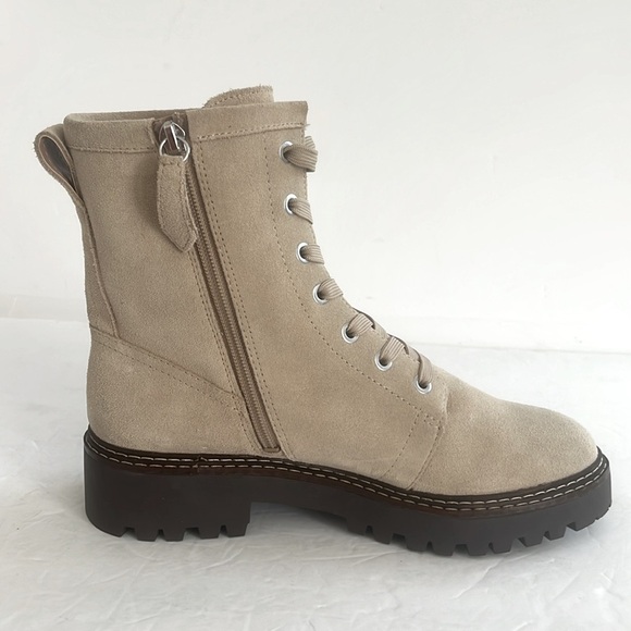 NORDSTROM Noomonie Weather Repellent Leather Suede Tan Lace-Up Boots Size 7 NEW - Picture 7 of 12